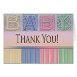 Pastel Baby Shower Thank you Card