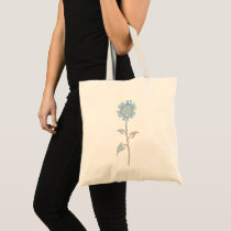 Pastel Blue and Beige Flower Tote bags