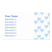 Pastel Blue Heart Balloon Pattern. Business Card Templates