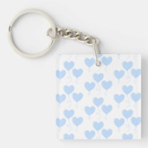 Pastel Blue Heart Balloon Pattern. Acrylic Keychains