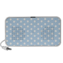 Pastel Blue Polka Dot Pattern iPhone Speakers