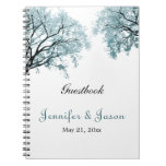 Pastel Blue Trees Notebook - Guestbook notebooks