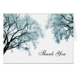 Pastel Blue Trees - Thank You Card cards