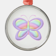 Pastel Butterfly Christmas Ornaments