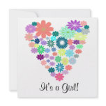 Pastel Colour Floral Heart Baby Shower Invitation