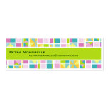 Pastel Colour Grid (Lime) Skinny Business Card