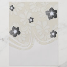 pastel cream leaf swirl damask flyer