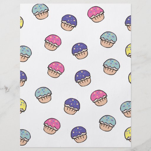 Pastel Cupcakes Pattern Flyers