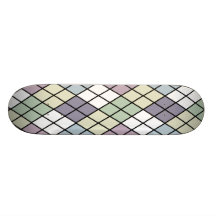 Pastel Diamonds Argyle Skate Boards