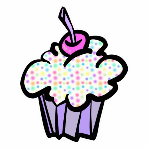 pastel dots cupcake photo cutout