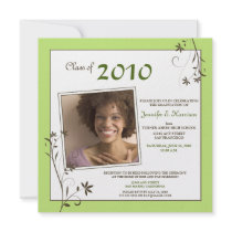 Pastel Floral Graduation Announcement (lime)