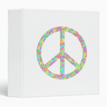 Pastel Floral Peace 3 Ring Binder