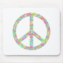 Pastel Floral Peace Mouse Pad
