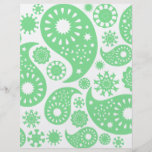 Pastel Green Paisley Pattern Design. Flyer Design