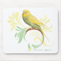 Pastel Green Parakeet Mouse Pads