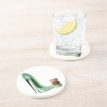Pastel Green Stiletto and French Macaroons Art Coaster