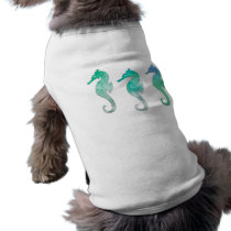 Pastel Green Watercolor Seahorses