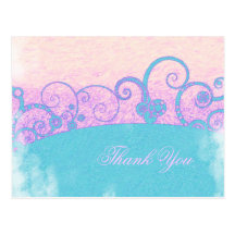 pastel grunge fantasy thank you postcard