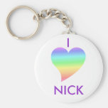 Pastel I Heart Nick Keychain