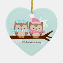 Pastel Owls Ornaments