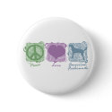 Pastel Peace, Love, and American Foxhounds buttons