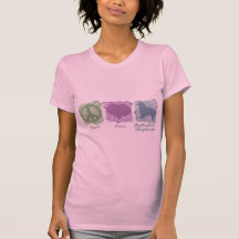 Pastel Peace, Love, and Australian Shepherds Tee Shirts