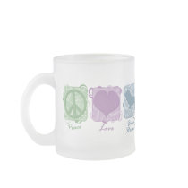 Pastel Peace, Love, and Basset Hounds Mug