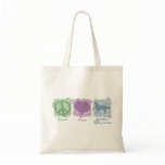 Pastel Peace, Love, and Golden Retrievers Canvas Bags