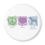 Pastel Peace, Love, and Irish Terriers Magnets