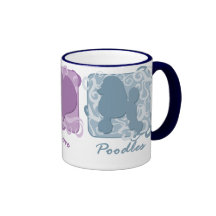 Pastel Peace, Love, and Poodles Mug