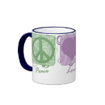 Pastel Peace, Love, and Portuguese Water Dogs Coffee Mugs