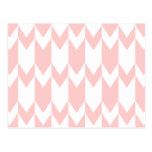 Pastel Pink and White Chevron Pattern. postcards