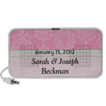 pastel pink floral damask wedding keepsake speaker