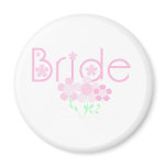 Pastel Pink Flowers Bride magnets