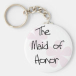 Pastel Pink Flowers Maid of Honour Key Chain