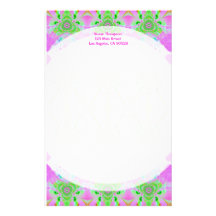 pastel pink green stationery design