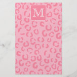 Pastel Pink Leopard Print. Custom Monogram. Flyer