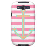 Pastel Pink Nautical Anchor Galaxy SIII Case