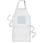 Pastel Pink Rose Pattern on Light Blue. Apron