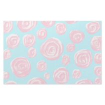 Pastel Pink Rose Pattern on Light Blue. Stationery Paper