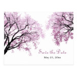 Pastel Pink Trees - Save the Date Postcard postcards