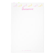 Pastel Pink & Yellow Girly High Heel Shoe Personalized Stationery