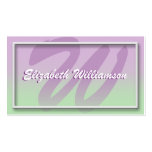 Pastel Purple and Green Monogram Appointment Cards Business Card Templates