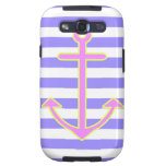 Pastel Purple Nautical Anchor Samsung Galaxy SIII Cover
