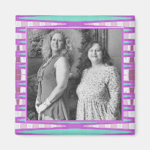 pastel purple turquoise photo frame fridge magnets