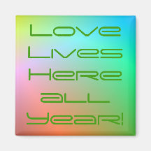 Pastel Rainbow Fusion Abstract Accent Art, Love... Refrigerator Magnet