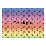 Pastel rainbow owl pattern cards