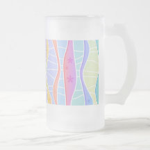 PASTEL RAINBOW STRIPES FROSTED STEIN or MUG