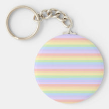 Pastel Rainbow Stripes. Key Chain