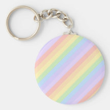 Pastel Rainbow Stripes. Keychain